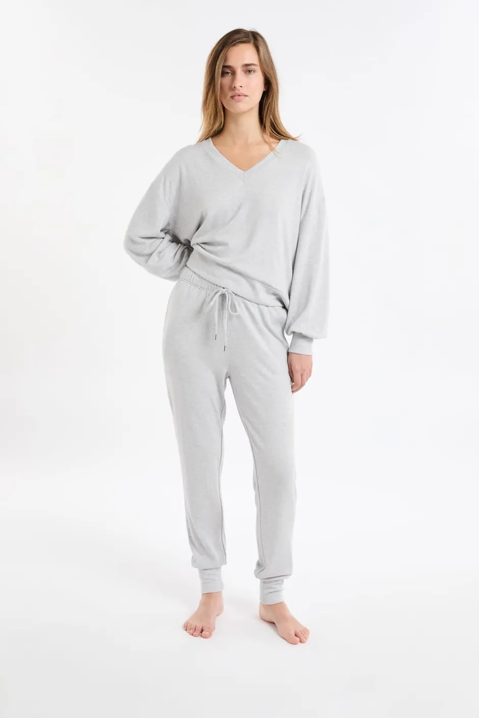 ETAM Homewear|Partes De Abajo De Pijama|Pantalón de pijama con cordón GRIS CLARO