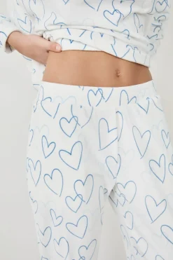 ETAM Partes De Abajo De Pijama|Los Pijamas Más Responsables|Pantalón de pijama con corazones BLANCO