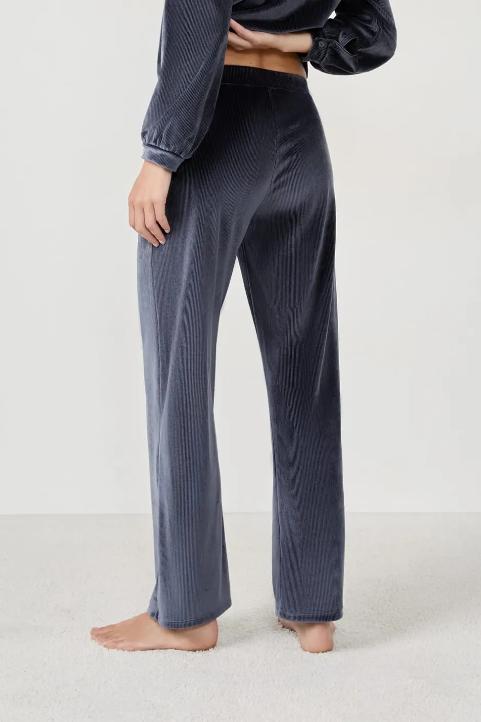 ETAM Pijamas Calentitos|Partes De Abajo De Pijama|Pantalón de pijama con efecto terciopelo AZUL NOCHE