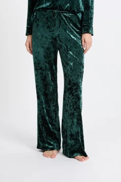 ETAM Partes De Abajo De Pijama|Los Pijamas Más Responsables|Pantalón de pijama con efecto terciopelo ESMERALDA