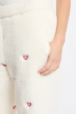 ETAM Pijamas Calentitos|Partes De Abajo De Pijama|Pantalón de pijama con estampado de corazones efecto polar CRUDO