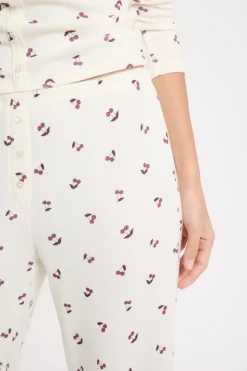 ETAM Los Pijamas Más Responsables|Partes De Abajo De Pijama|Pantalón de pijama con estampado de cerezas lino