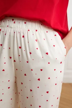 ETAM Los Pijamas Más Responsables|Partes De Abajo De Pijama|Pantalón de pijama con estampado de corazones IMP FD crudo