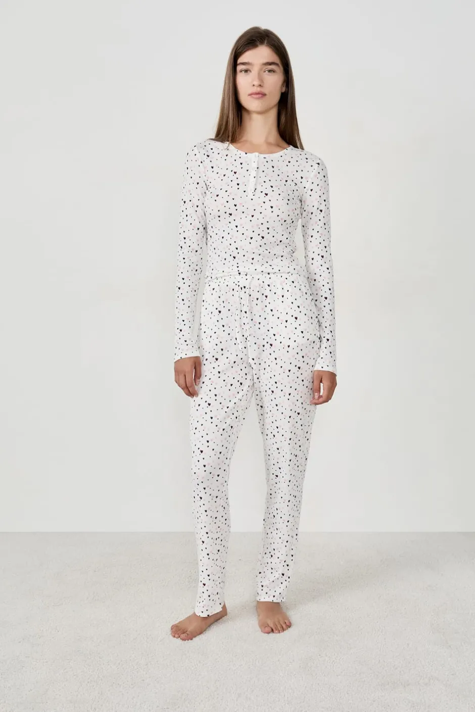 ETAM Partes De Abajo De Pijama|Los Pijamas Más Responsables|Pantalón de pijama con estampado de corazones MULTICOLOR