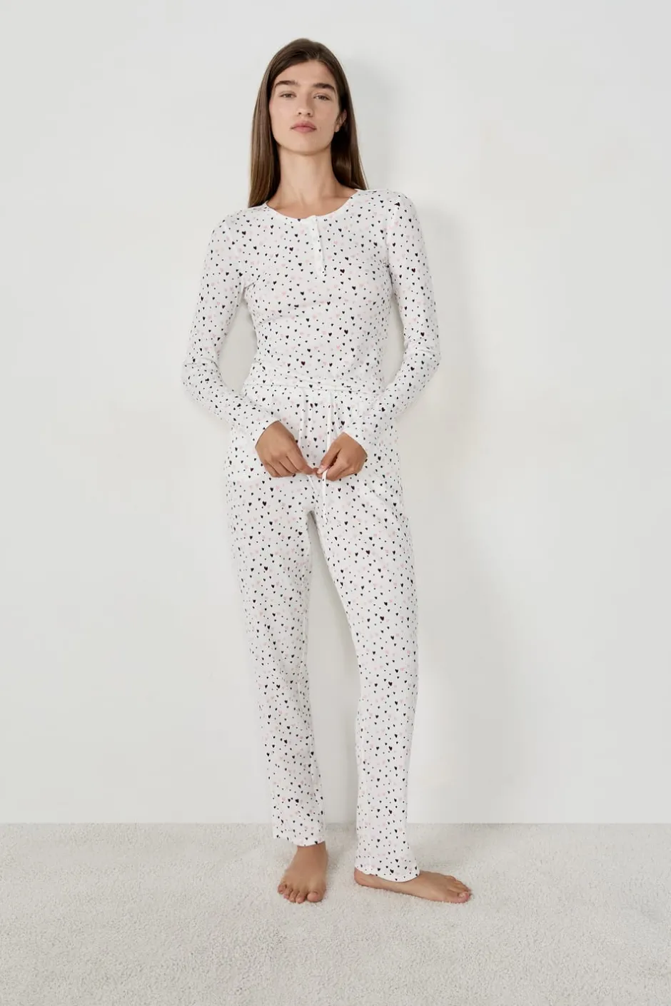 ETAM Partes De Abajo De Pijama|Los Pijamas Más Responsables|Pantalón de pijama con estampado de corazones MULTICOLOR