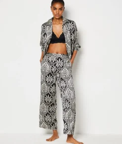 ETAM Partes De Abajo De Pijama|Pantalón de pijama con estampado floral IMP FD NEGRO