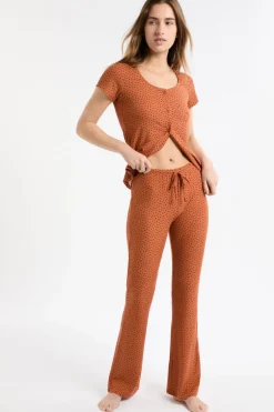 ETAM Los Pijamas Más Responsables|Partes De Abajo De Pijama|Pantalón de pijama con estampado de corazones MARR&Oacute;N