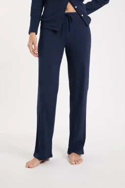 ETAM Los Pijamas Más Responsables|Pijamas Esenciales|Pantalón de pijama de algodón AZUL REAL