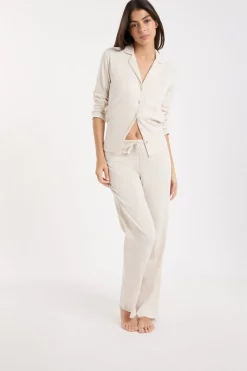 ETAM Los Pijamas Más Responsables|Pijamas Esenciales|Pantalón de pijama de algodón BEIGE