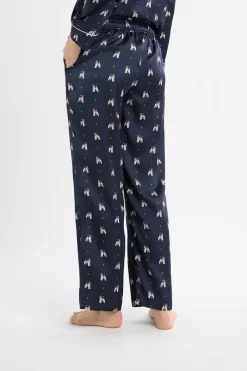 ETAM Partes De Abajo De Pijama|Pantalón de pijama de satén con estampado de perros IMP FD marino