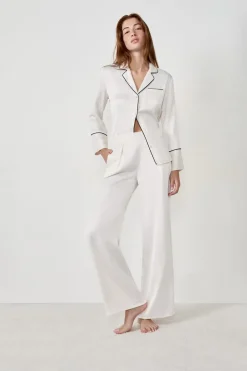 ETAM Pijamas Para Novias|Partes De Abajo De Pijama|Pantalón de pijama de satén CRUDO