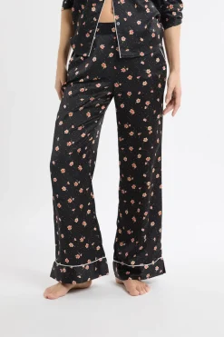 ETAM Partes De Abajo De Pijama|Pantalón de pijama de satén con estampado floral MULTICOLOR
