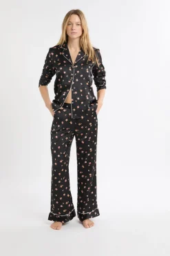 ETAM Partes De Abajo De Pijama|Pantalón de pijama de satén con estampado floral MULTICOLOR