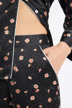ETAM Partes De Abajo De Pijama|Pantalón de pijama de satén con estampado floral MULTICOLOR