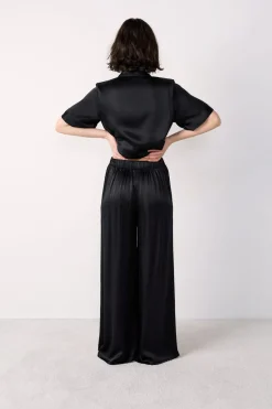 ETAM Pijamas De Seda|Partes De Abajo De Pijama|Pantalón de pijama de seda NEGRO