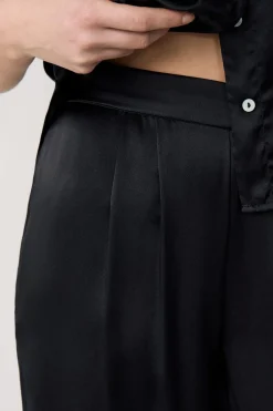 ETAM Pijamas De Seda|Partes De Abajo De Pijama|Pantalón de pijama de seda NEGRO