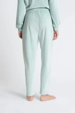 ETAM Pijamas Calentitos|Partes De Abajo De Pijama|Pantalón de pijama de terciopelo VERDE AGUA
