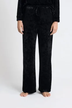ETAM Partes De Abajo De Pijama|Los Pijamas Más Responsables|Pantalón de pijama de terciopelo NEGRO