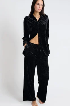 ETAM Partes De Abajo De Pijama|Los Pijamas Más Responsables|Pantalón de pijama de terciopelo NEGRO