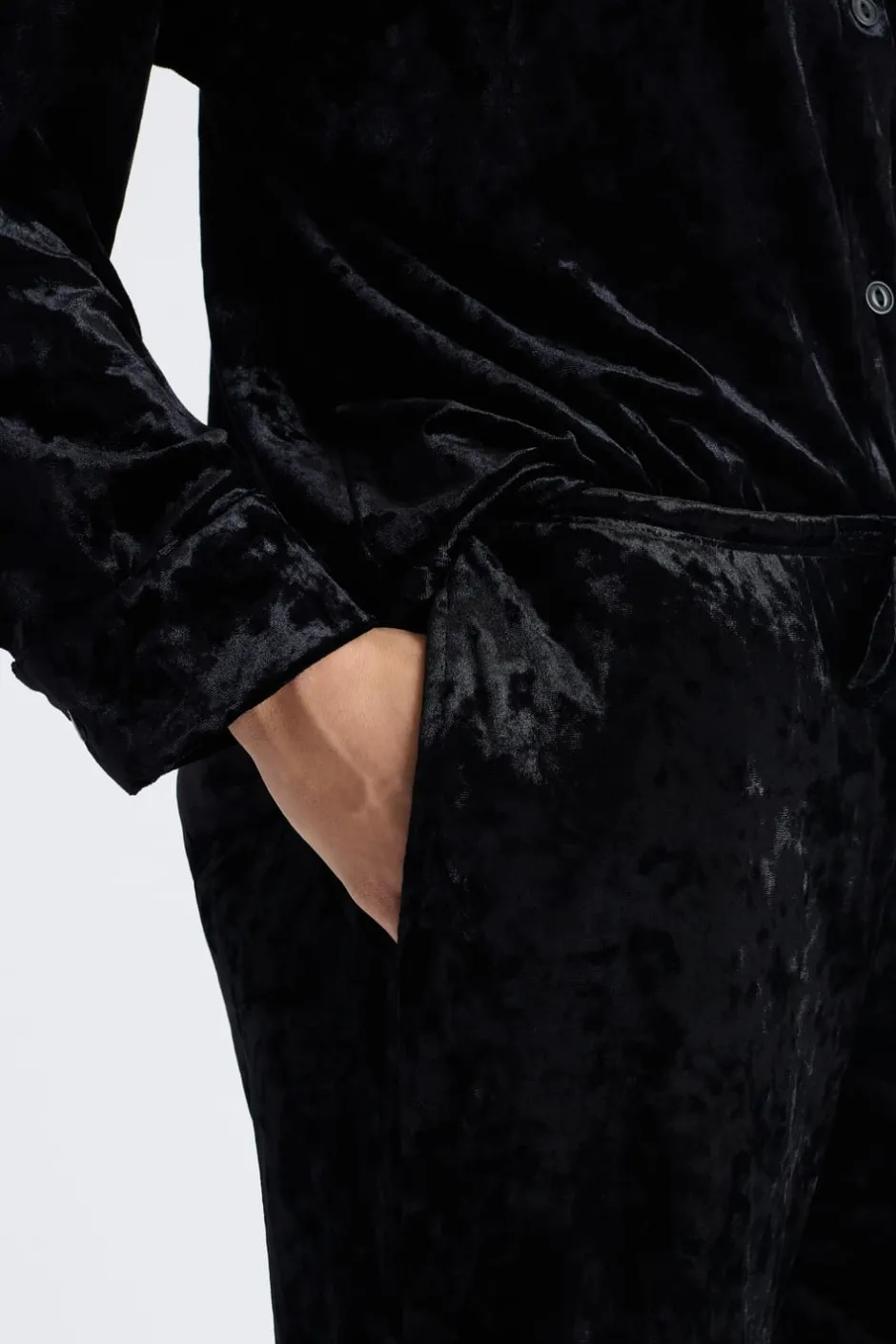 ETAM Partes De Abajo De Pijama|Los Pijamas Más Responsables|Pantalón de pijama de terciopelo NEGRO