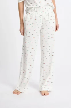 ETAM Partes De Abajo De Pijama|Los Pijamas Más Responsables|Pantalón de pijama estampado de algodón CRUDO