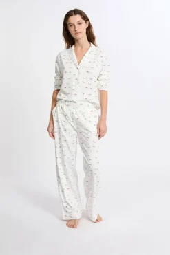 ETAM Partes De Abajo De Pijama|Los Pijamas Más Responsables|Pantalón de pijama estampado de algodón CRUDO