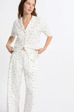 ETAM Partes De Abajo De Pijama|Los Pijamas Más Responsables|Pantalón de pijama estampado de algodón CRUDO