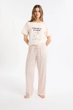 ETAM Partes De Abajo De Pijama|Los Pijamas Más Responsables|Pantalón de pijama estampado ROSA