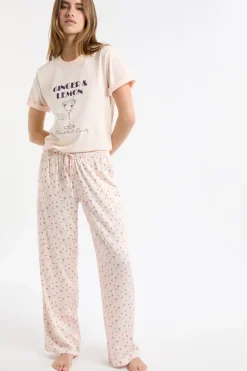 ETAM Partes De Abajo De Pijama|Los Pijamas Más Responsables|Pantalón de pijama estampado ROSA