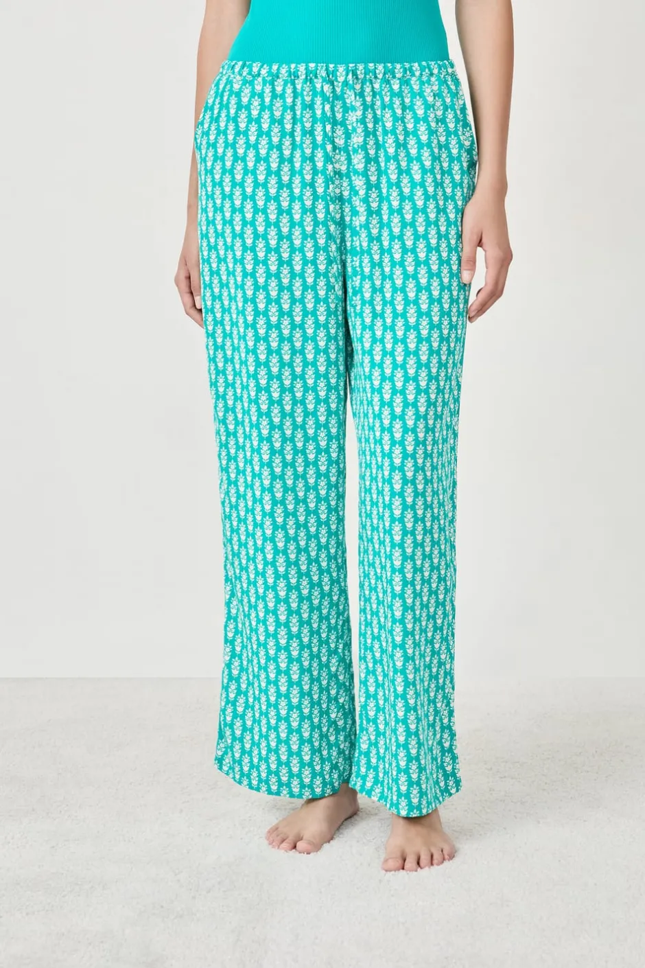 ETAM Partes De Abajo De Pijama|Los Pijamas Más Responsables|Pantalón de pijama estampado VERDE