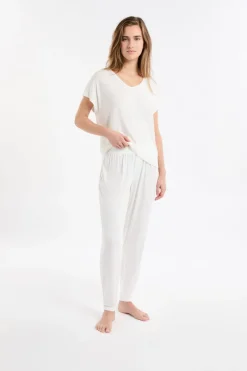 ETAM Pijamas Esenciales|Partes De Abajo De Pijama|Pantalón de pijama liso BLANCO CRUDO