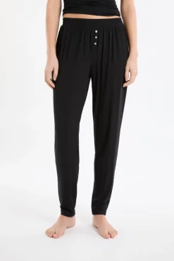 ETAM Pijamas Esenciales|Partes De Abajo De Pijama|Pantalón de pijama liso NEGRO