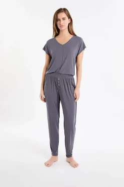 ETAM Pijamas Esenciales|Partes De Abajo De Pijama|Pantalón de pijama liso ANTRACITA