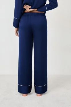 ETAM Partes De Abajo De Pijama|Los Pijamas Más Responsables|Pantalón de pijama satinados AZUL MARINO