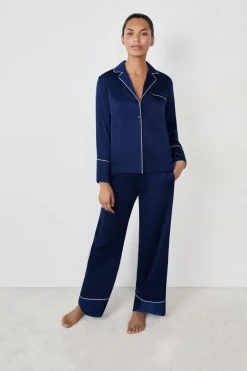 ETAM Partes De Abajo De Pijama|Los Pijamas Más Responsables|Pantalón de pijama satinados AZUL MARINO