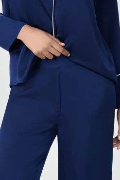 ETAM Partes De Abajo De Pijama|Los Pijamas Más Responsables|Pantalón de pijama satinados AZUL MARINO