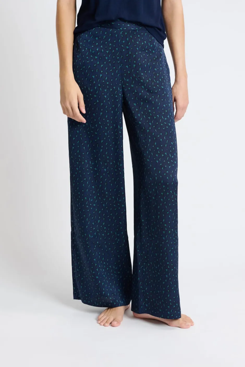 ETAM Partes De Abajo De Pijama|Pantalón de pijama satinado AZUL OSCURO