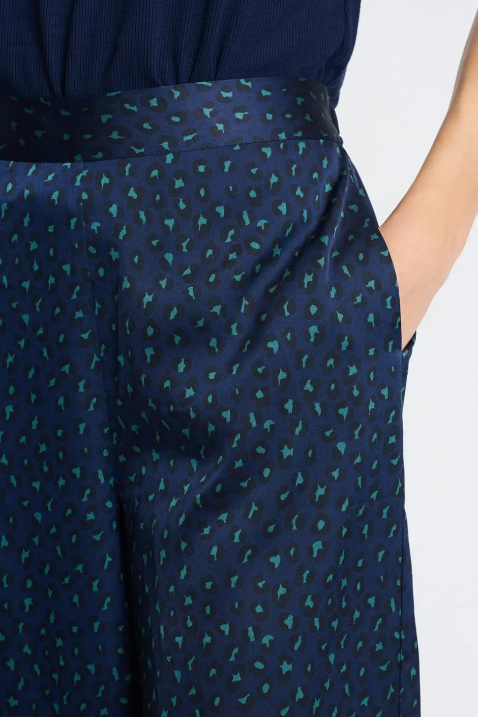 ETAM Partes De Abajo De Pijama|Pantalón de pijama satinado AZUL OSCURO