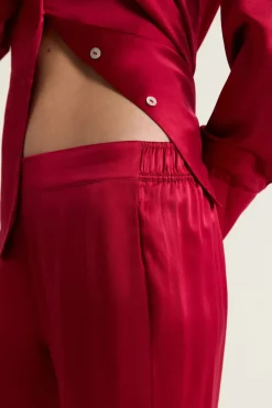 ETAM Pijamas De Seda|Partes De Abajo De Pijama|Pantalón de seda CARDINAL