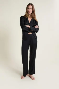 ETAM Pijamas De Seda|Partes De Abajo De Pijama|Pantalón de seda NEGRO