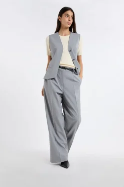 ETAM Corte Ancho|Pantalones|Pantalón de traje ancho GRIS