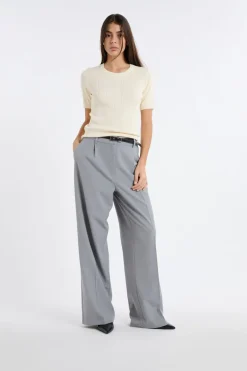 ETAM Corte Ancho|Pantalones|Pantalón de traje ancho GRIS
