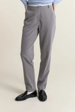 ETAM Corte Recto|Pantalones|Pantalón de vestir a rayas GRIS