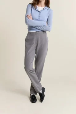 ETAM Corte Recto|Pantalones|Pantalón de vestir a rayas GRIS
