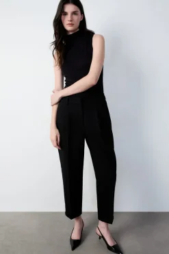 ETAM Pantalones|Pantalón recto NEGRO