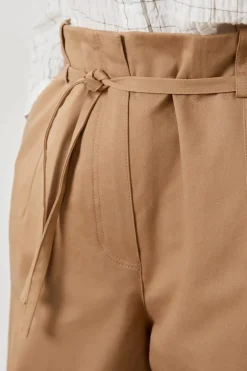 ETAM Pantalones|Pantalon à nouer en coton BEIGE