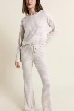 ETAM Homewear|Los Pijamas Más Responsables|Pantalon de pyjama à rayures BEIGE