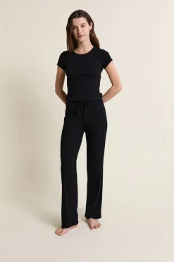 ETAM Los Pijamas Más Responsables|Pijamas Esenciales|Pantalon de pyjama avec coton NOIR