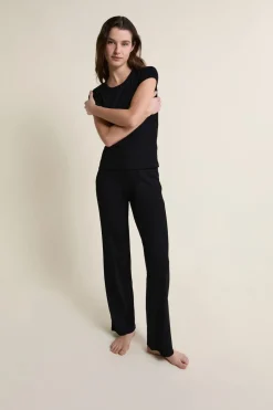 ETAM Los Pijamas Más Responsables|Pijamas Esenciales|Pantalon de pyjama avec coton NOIR