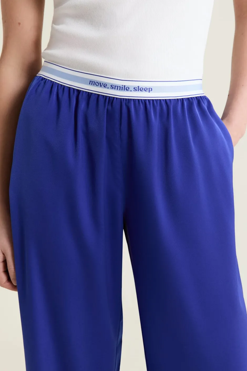 ETAM Los Pijamas Más Responsables|Partes De Abajo De Pijama|Pantalon de pyjama taille élastique "move, smile, sleep" BLEU ROYAL
